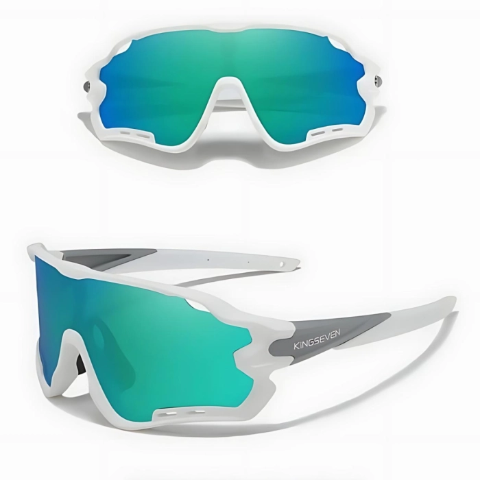 Okulary przeciwsłoneczne rowerowe sportowe - 3 wymienne szkła (Czarno-jasnoniebieskie)