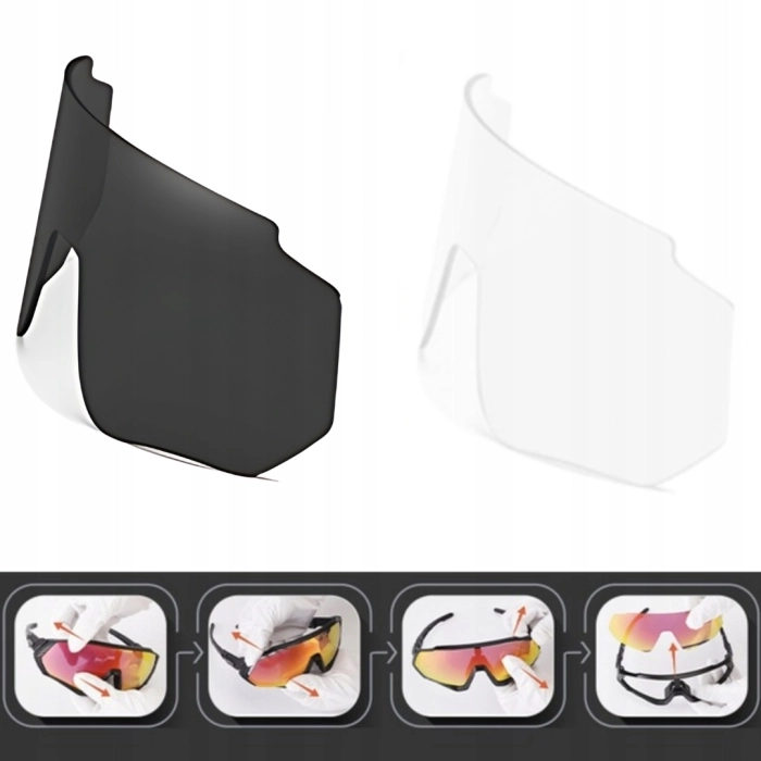 Okulary przeciwsłoneczne rowerowe sportowe - 3 wymienne szkła (Czarno-różowe)