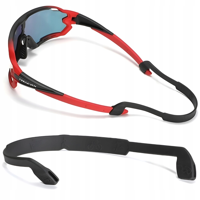 Okulary przeciwsłoneczne rowerowe sportowe - 3 wymienne szkła (Czarno-różowe)