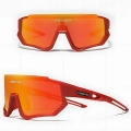 Okulary przeciwsłoneczne sportowe rowerowe - 3 wymienne szkła (Czerwono-pomarańczowe)