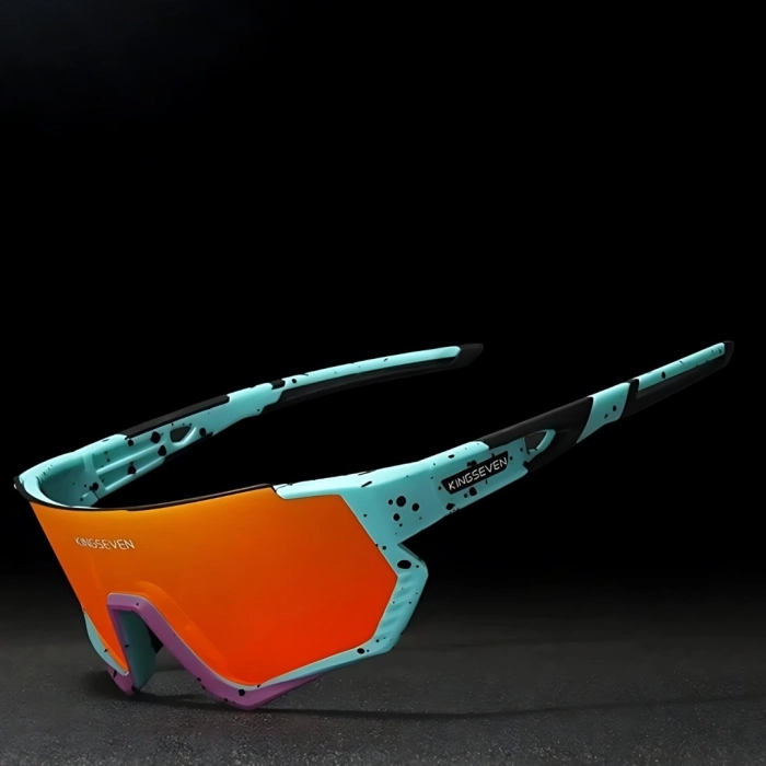 Okulary przeciwsłoneczne sportowe rowerowe - 3 wymienne szkła (Czarno-ciemnoniebieskie)