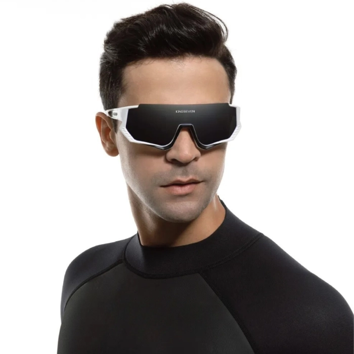 Okulary przeciwsłoneczne sportowe rowerowe - 3 wymienne szkła (Turkusowo-pomarańczowe)