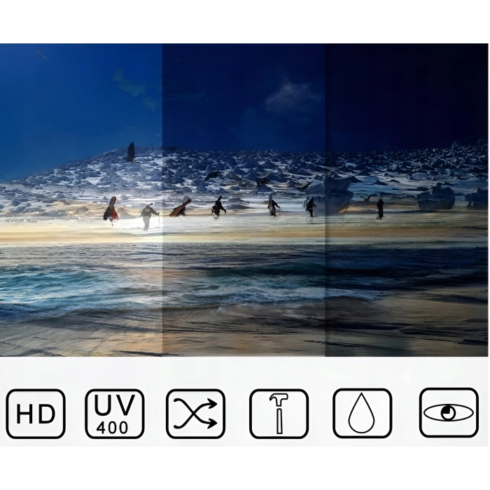 Okulary przeciwsłoneczne sportowe rowerowe - 3 wymienne szkła (Czarno-pomarańczowe)