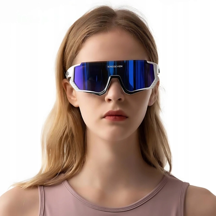 Okulary przeciwsłoneczne sportowe rowerowe - 3 wymienne szkła (Czarno-pomarańczowe)