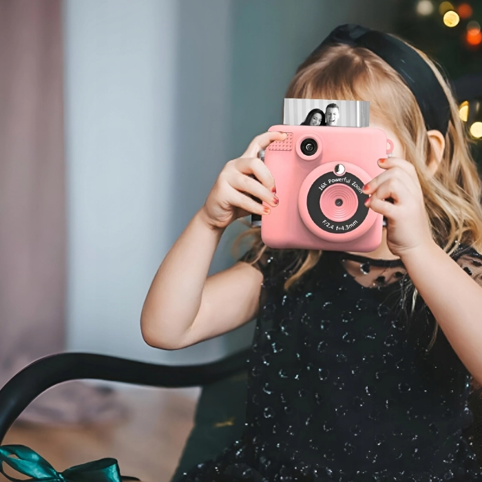 Aparat natychmiastowy fotograficzny dla dzieci z drukarką + Karta 32 GB (Niebieski)