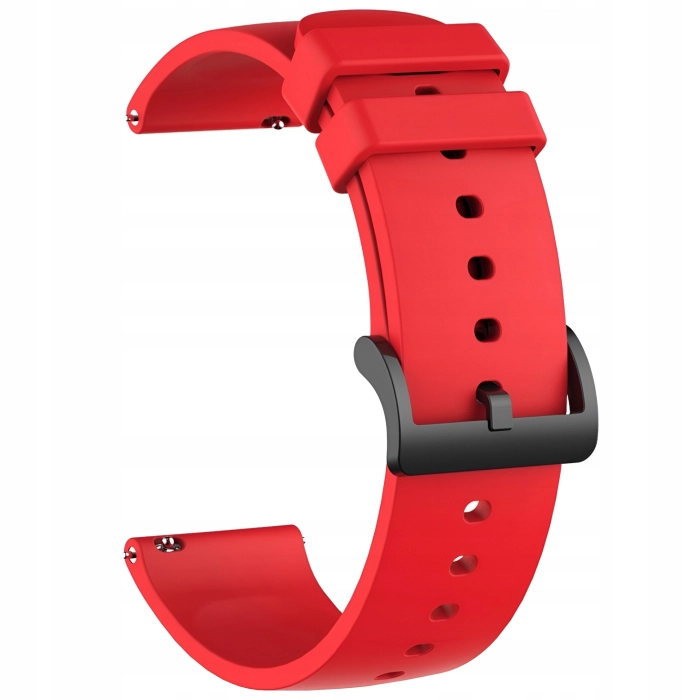 Pasek silikonowy HK do smartwatcha uniwersalny 22mm + teleskopy (Czerwony)