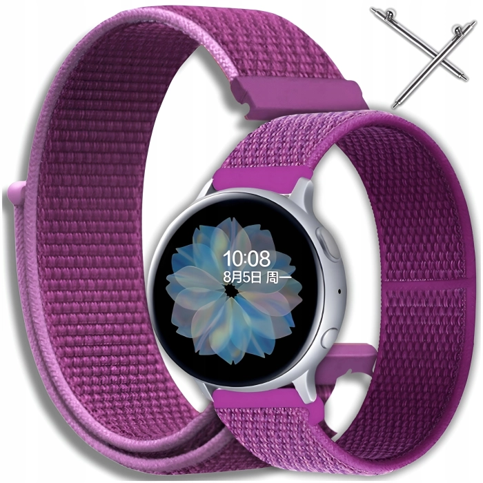 Pasek materiałowy, nylonowy do smartwatcha uniwersalny 20mm (Fioletowy)