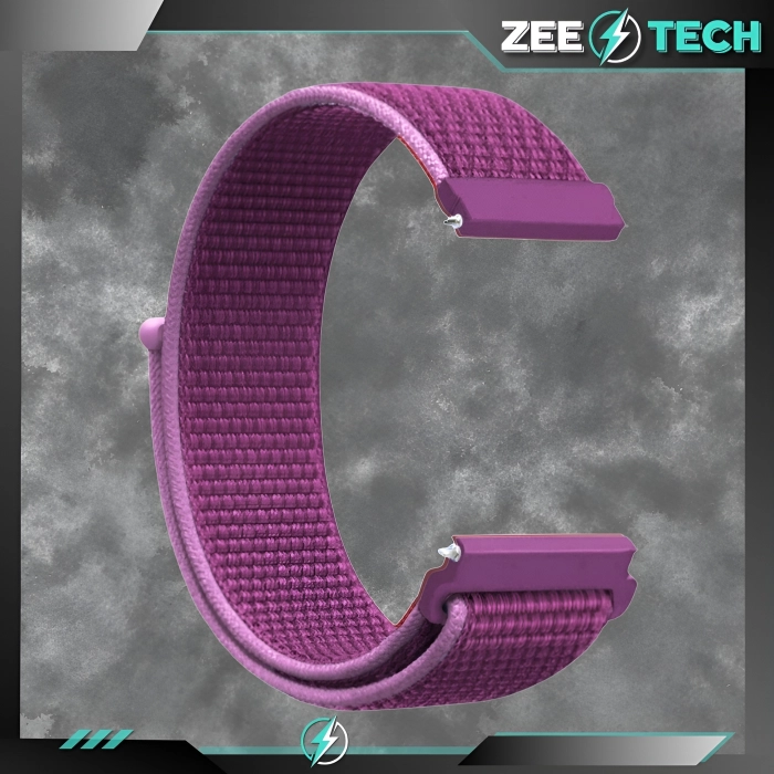 Pasek materiałowy, nylonowy do smartwatcha uniwersalny 20mm (Fioletowy)