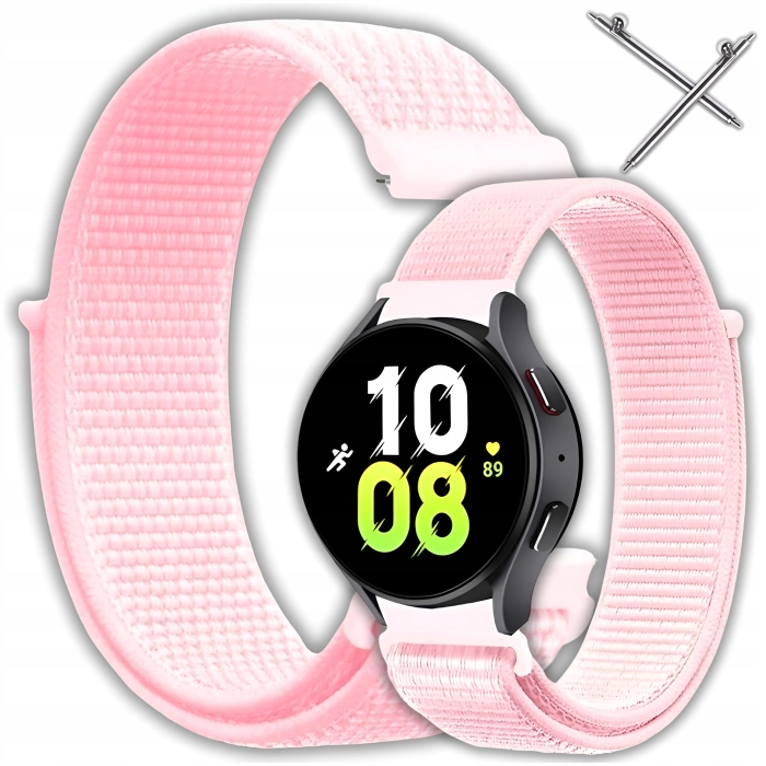 Pasek materiałowy, nylonowy do smartwatcha uniwersalny 20mm (Różowy)