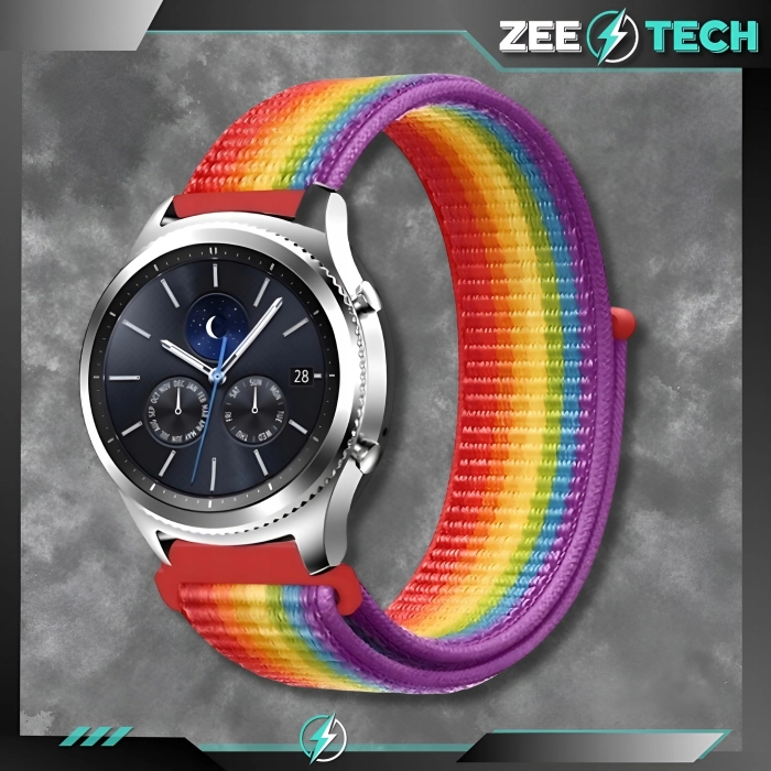 Pasek materiałowy, nylonowy do smartwatcha uniwersalny 20mm (Tęczowy)