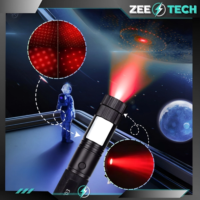 Wskaźnik laserowy Czerwony - Laser USB, Pointer, duży zasięg