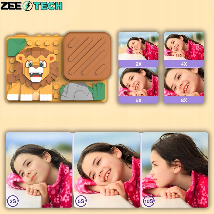 Aparat fotograficzny cyfrowy dla dzieci 40 mpx - Puzzle Lew + Karta 32 GB