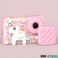 Aparat fotograficzny cyfrowy dla dzieci 40 mpx - Puzzle Jednorożec Różowy + Karta 32 GB