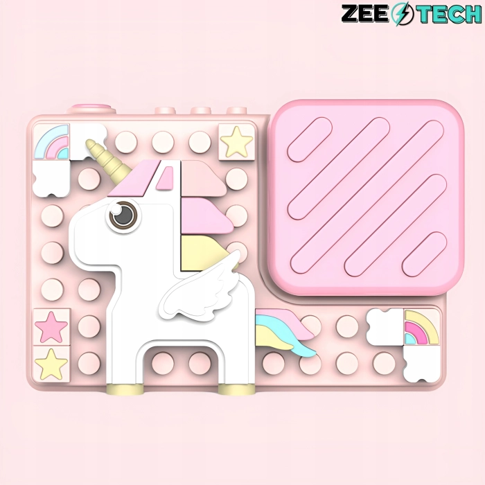 Aparat fotograficzny cyfrowy dla dzieci 40 mpx - Puzzle Jednorożec Różowy + Karta 32 GB