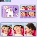 Aparat fotograficzny cyfrowy dla dzieci 40 mpx - Puzzle Jednorożec Fioletowy + Karta 32 GB