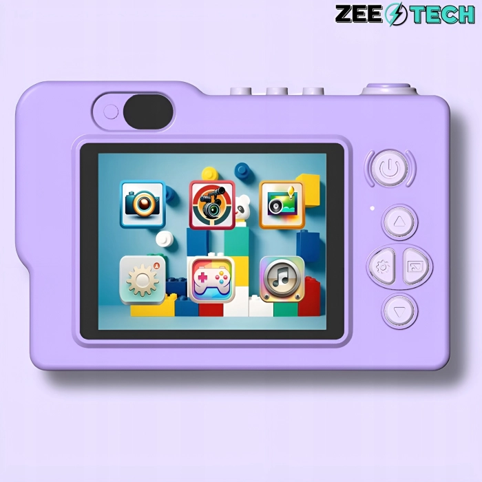 Aparat fotograficzny cyfrowy dla dzieci 40 mpx - Puzzle Jednorożec Fioletowy + Karta 32 GB