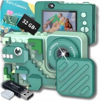 Aparat fotograficzny cyfrowy dla dzieci 40 mpx - Puzzle Dinozaur + Karta 32 GB