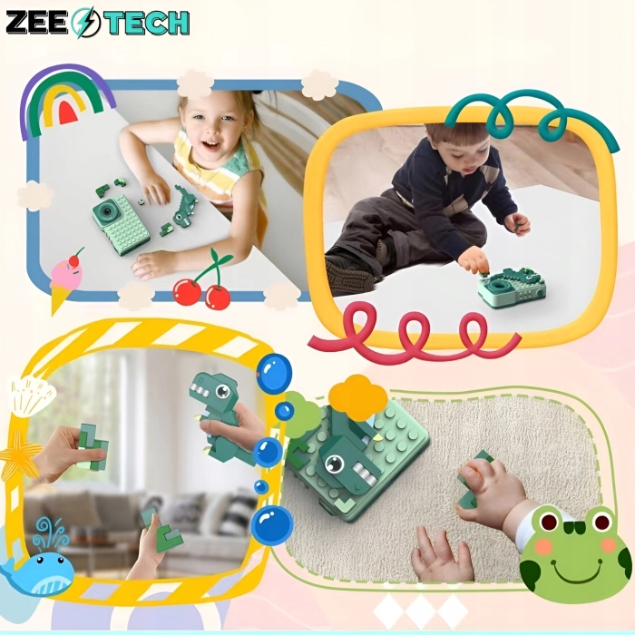 Aparat fotograficzny cyfrowy dla dzieci 40 mpx - Puzzle Dinozaur + Karta 32 GB