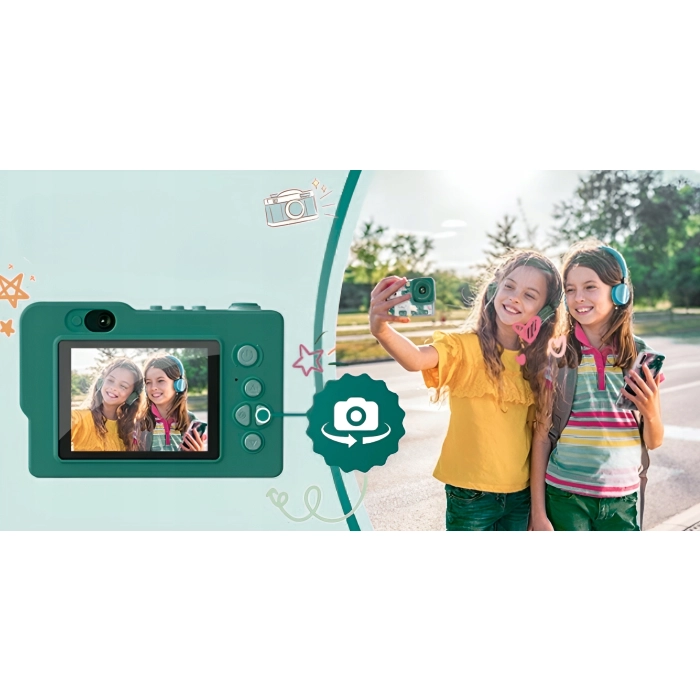 Aparat fotograficzny cyfrowy dla dzieci 40 mpx - Puzzle Dinozaur + Karta 32 GB