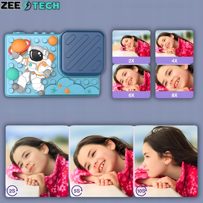 Aparat fotograficzny cyfrowy dla dzieci 40 mpx - Puzzle Astronauta + Karta 32 GB