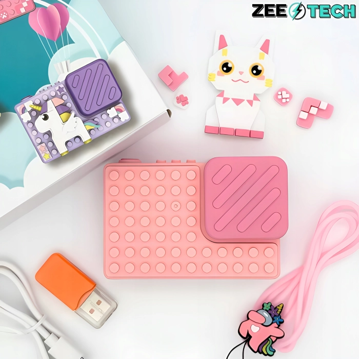 Aparat fotograficzny cyfrowy dla dzieci 40 mpx - Puzzle Kotek + Karta 32 GB