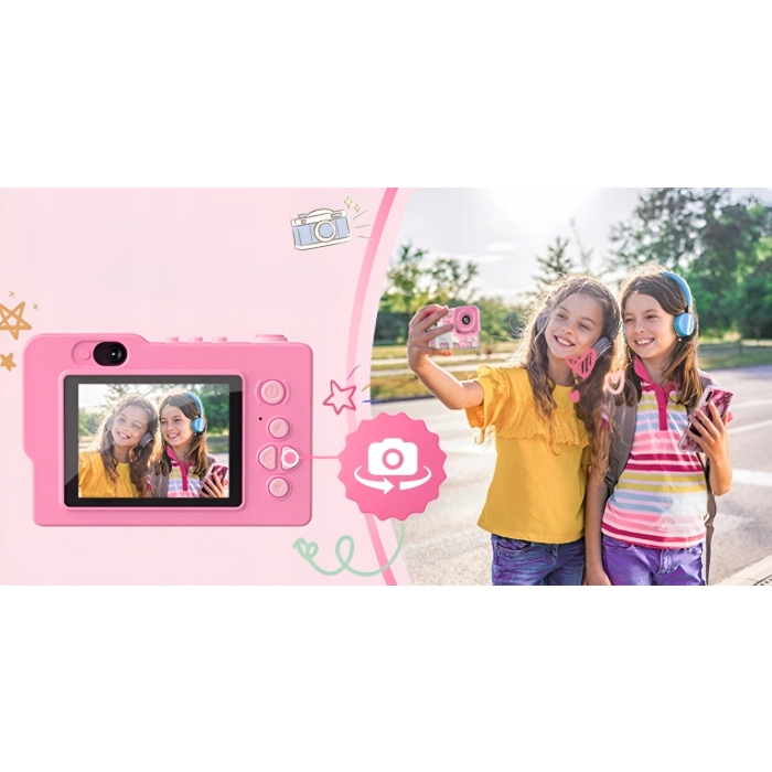 Aparat fotograficzny cyfrowy dla dzieci 40 mpx - Puzzle Kotek + Karta 32 GB