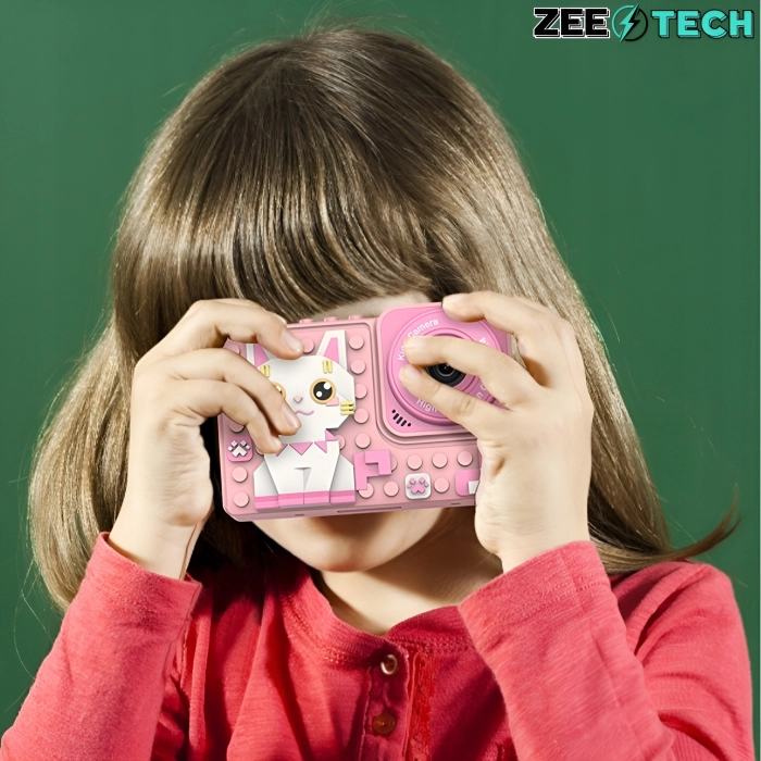 Aparat fotograficzny cyfrowy dla dzieci 40 mpx - Puzzle Kotek + Karta 32 GB