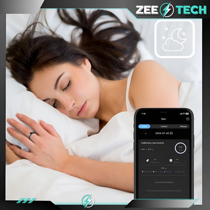 Smart ring Z6 - inteligentny pierścionek z pomiarem tętna i ciśnienia (Smartring Złoty #9)