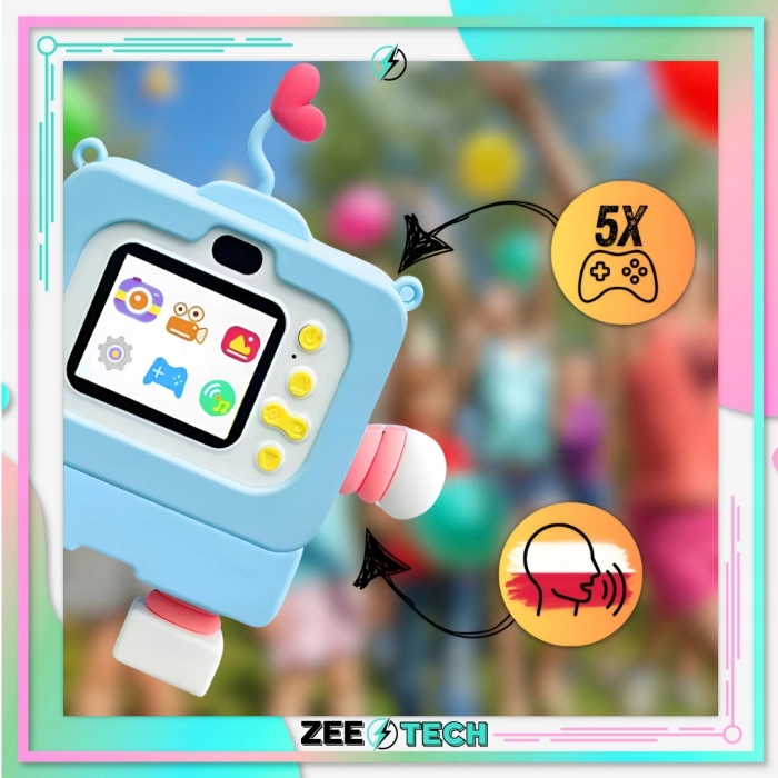 Aparat fotograficzny cyfrowy dla dzieci 40 mpx - Robot + Karta 32 GB