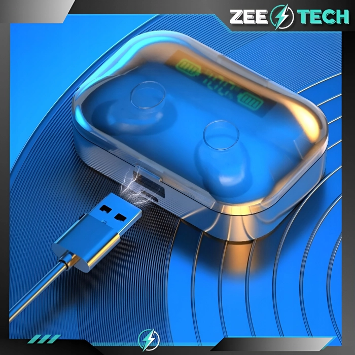 Słuchawki bezprzewodowe douszne z mikrofonem Z02 - sportowe gamingowe Bluetooth + Powerbank