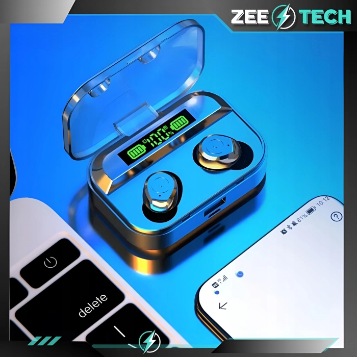 Słuchawki bezprzewodowe douszne z mikrofonem Z02 - sportowe gamingowe Bluetooth + Powerbank