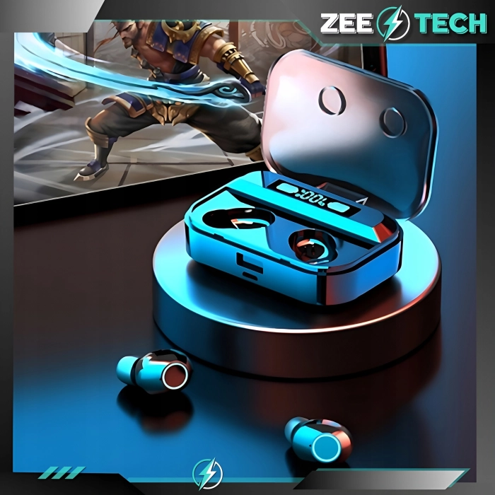 Słuchawki bezprzewodowe douszne z mikrofonem Z02 - sportowe gamingowe Bluetooth + Powerbank