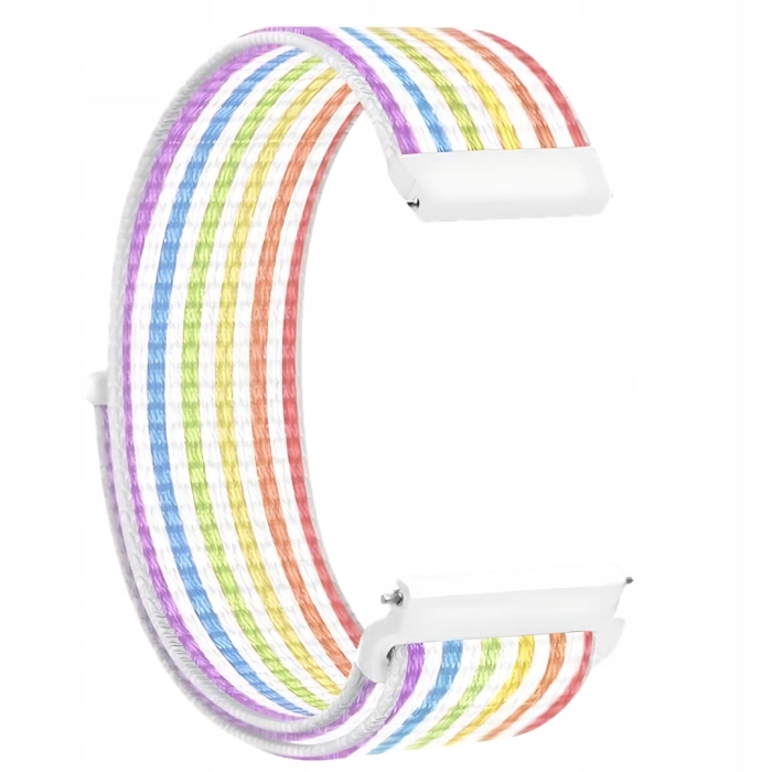Pasek materiałowy, nylonowy do smartwatcha uniwersalny 22mm (Tęczowy NOWY)