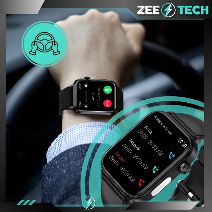 Smartwatch męski Z57 - zegarek z pomiarem cukru i EKG oraz prowadzeniem rozmów (Czarny)