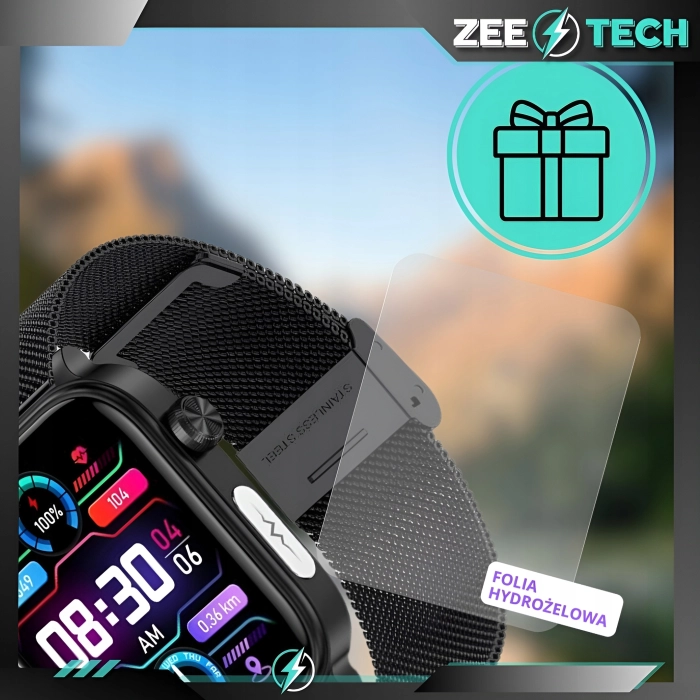 Smartwatch męski Z57 - zegarek z pomiarem cukru i EKG oraz prowadzeniem rozmów (Czarny)