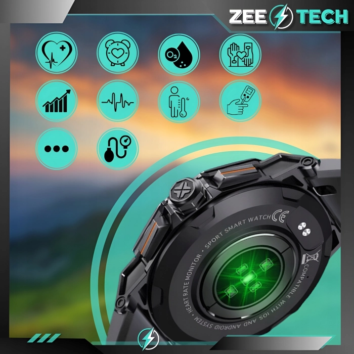 Smartwatch męski Z62 - zegarek sportowy z możliwością prowadzeniem rozmów (Czarny)