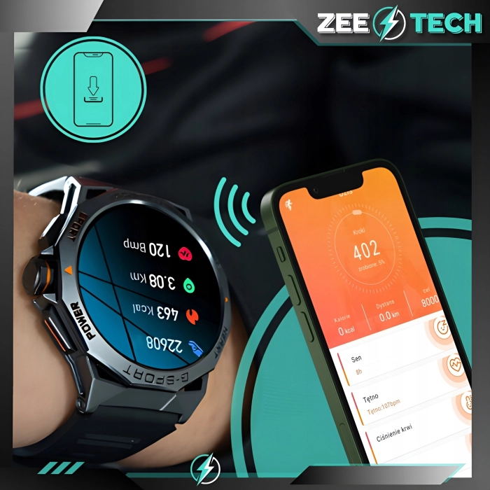 Smartwatch męski Z62 - zegarek sportowy z możliwością prowadzeniem rozmów (Czarny)