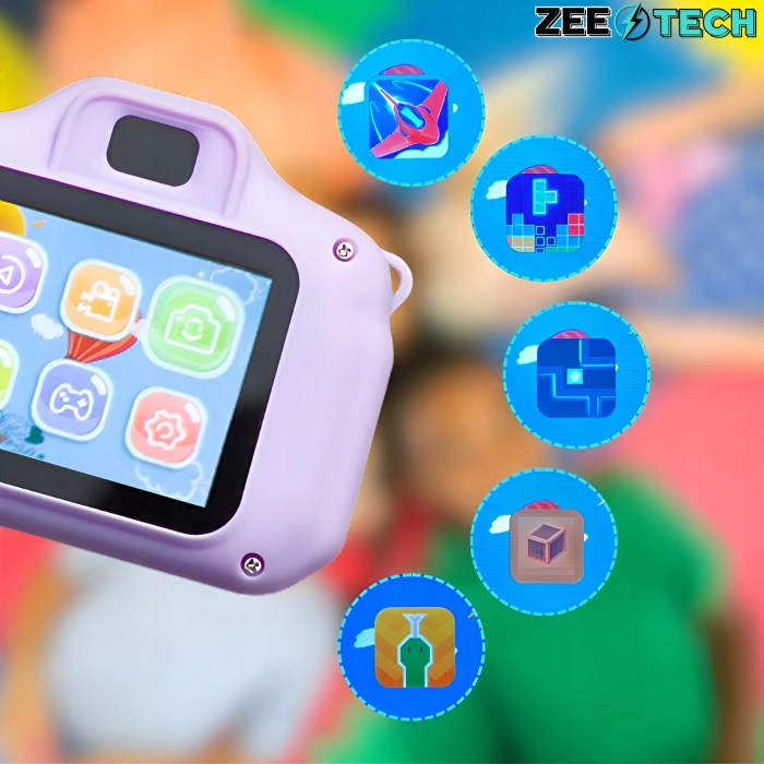 Aparat fotograficzny cyfrowy dla dzieci 40 mpx - Aniołek + Karta 32 GB (Fioletowy)