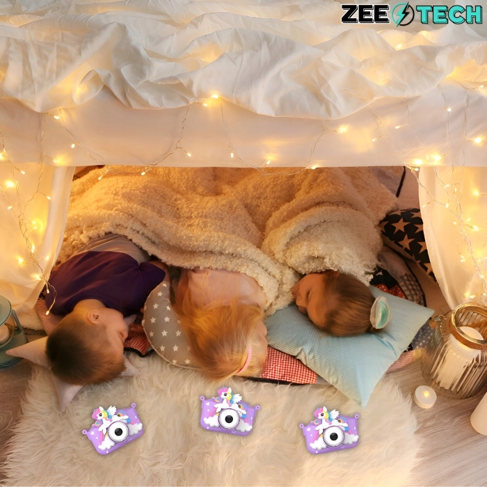 Aparat fotograficzny cyfrowy dla dzieci 40 mpx - Aniołek + Karta 32 GB (Fioletowy)