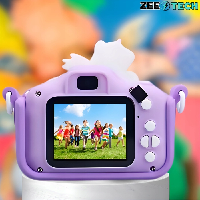 Aparat fotograficzny cyfrowy dla dzieci 40 mpx - Aniołek + Karta 32 GB (Fioletowy)