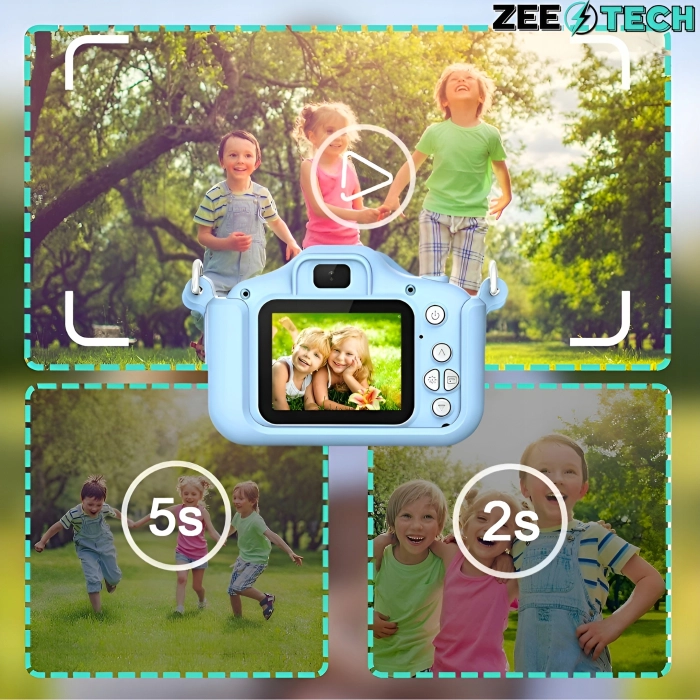 Aparat cyfrowy fotograficzny dla dzieci 40 mpx - Astronauta + Karta 32 GB (Niebieski)