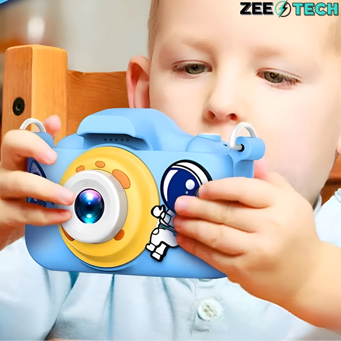 Aparat cyfrowy fotograficzny dla dzieci 40 mpx - Astronauta + Karta 32 GB (Niebieski)