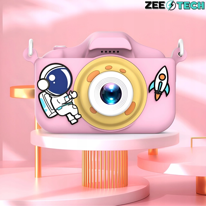 Aparat cyfrowy fotograficzny dla dzieci 40 mpx - Astronauta + Karta 32 GB (Różowy)