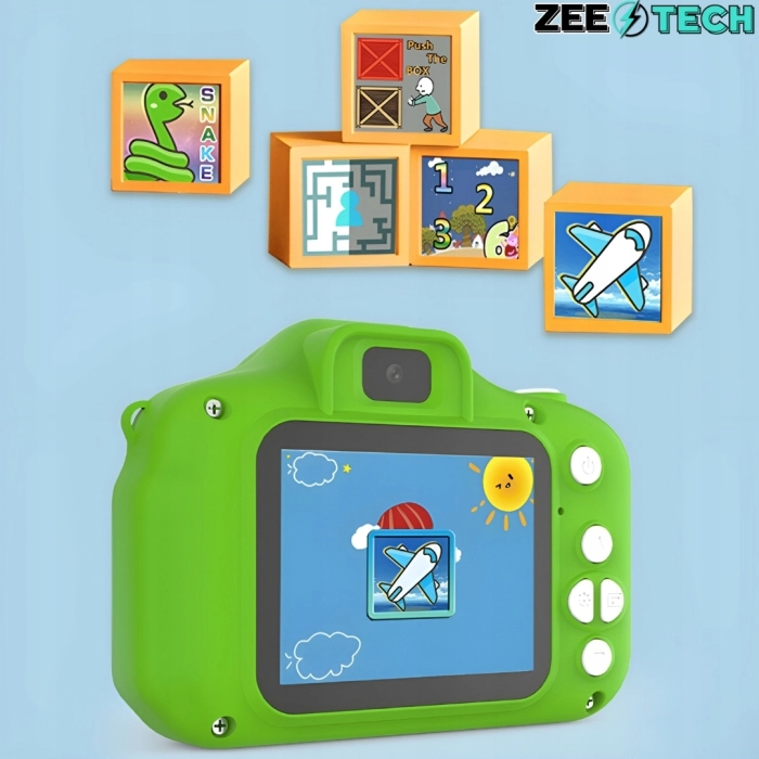 Aparat fotograficzny cyfrowy dla dzieci 40 mpx - Dinozaur + Karta 32 GB (Niebieski)