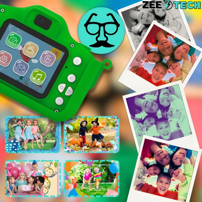 Aparat fotograficzny cyfrowy dla dzieci 40 mpx - Dinozaur + Karta 32 GB (Niebieski)