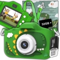 Aparat fotograficzny cyfrowy dla dzieci 40 mpx - Dinozaur + Karta 32 GB (Zielony)
