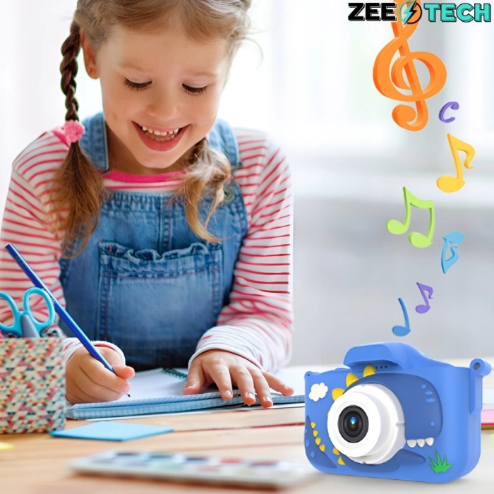 Aparat fotograficzny cyfrowy dla dzieci 40 mpx - Dinozaur + Karta 32 GB (Zielony)