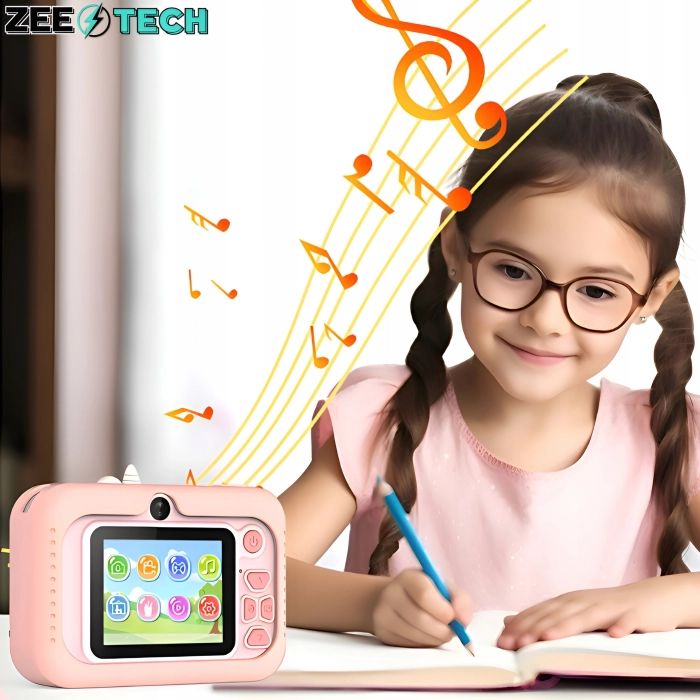 Aparat fotograficzny cyfrowy dla dzieci 40 mpx - Smok + Karta 32 GB (Różowy)