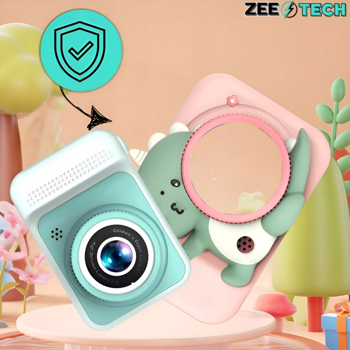 Aparat fotograficzny cyfrowy dla dzieci 40 mpx - Smok + Karta 32 GB (Różowy)