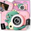 Aparat fotograficzny cyfrowy dla dzieci 40 mpx - Smok + Karta 32 GB (Niebieski)
